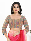Zari Embroidered Sweetheart Neck Blouse