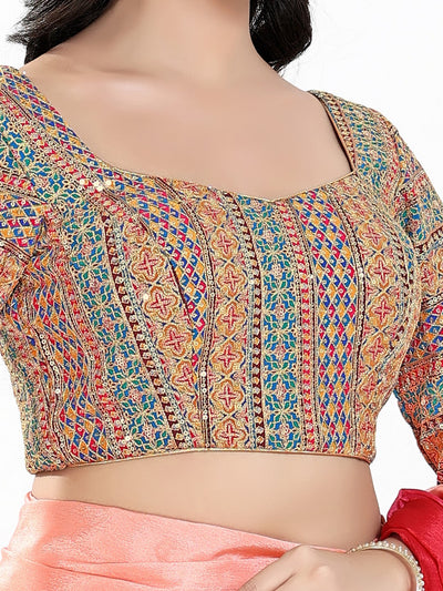 Zari Embroidered Sweetheart Neck Blouse