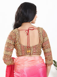 Zari Embroidered Sweetheart Neck Blouse