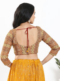 Zari Embroidered Sweetheart Neck Blouse