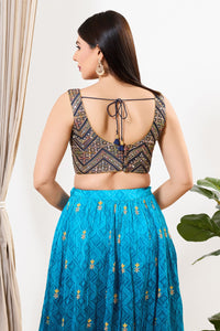 Red Threadwork Mirror Yoke Blouse