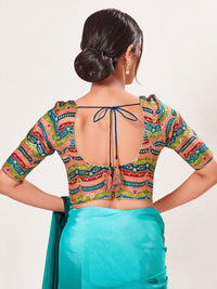 Position Printed Armhole Cut Blouse