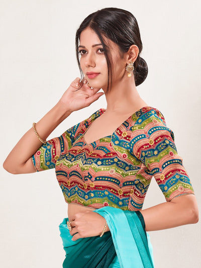 Position Printed Armhole Cut Blouse