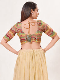Position Printed Armhole Cut Blouse