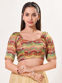 Position Printed Armhole Cut Blouse