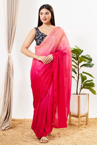 Net Fabric Sequence Paan Neck Sleeveless Blouse