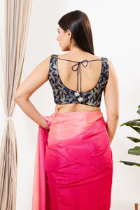 Net Fabric Sequence Paan Neck Sleeveless Blouse