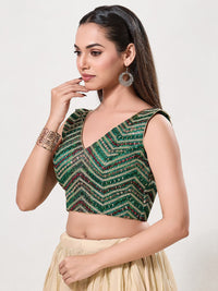 Abhla Work V Neck Sleeveless Navratri Blouse