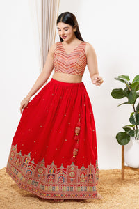 Abhla Work V Neck Sleeveless Navratri Blouse