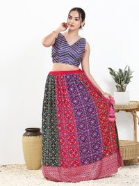 Abhla Work V Neck Sleeveless Navratri Blouse
