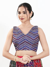 Abhla Work V Neck Sleeveless Navratri Blouse