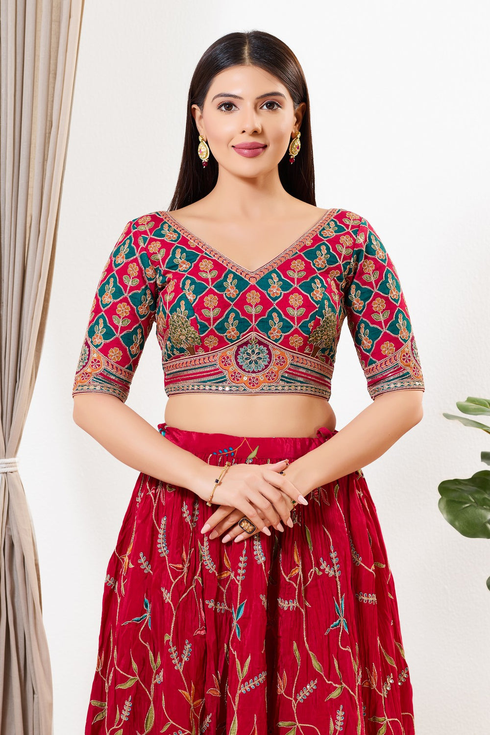 Machine Embroidered Yoke Wedding Blouse