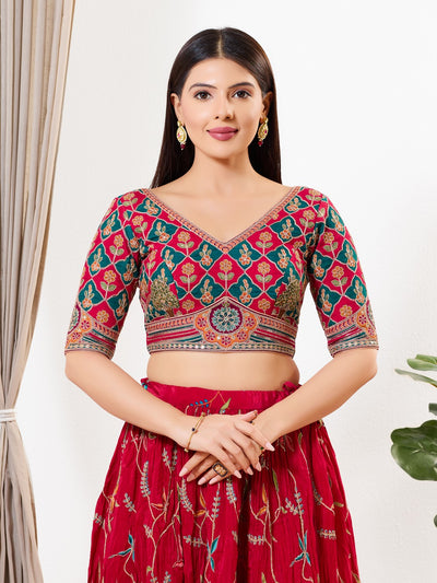 Machine Embroidered Yoke Wedding Blouse