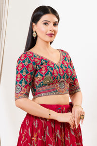 Machine Embroidered Yoke Wedding Blouse