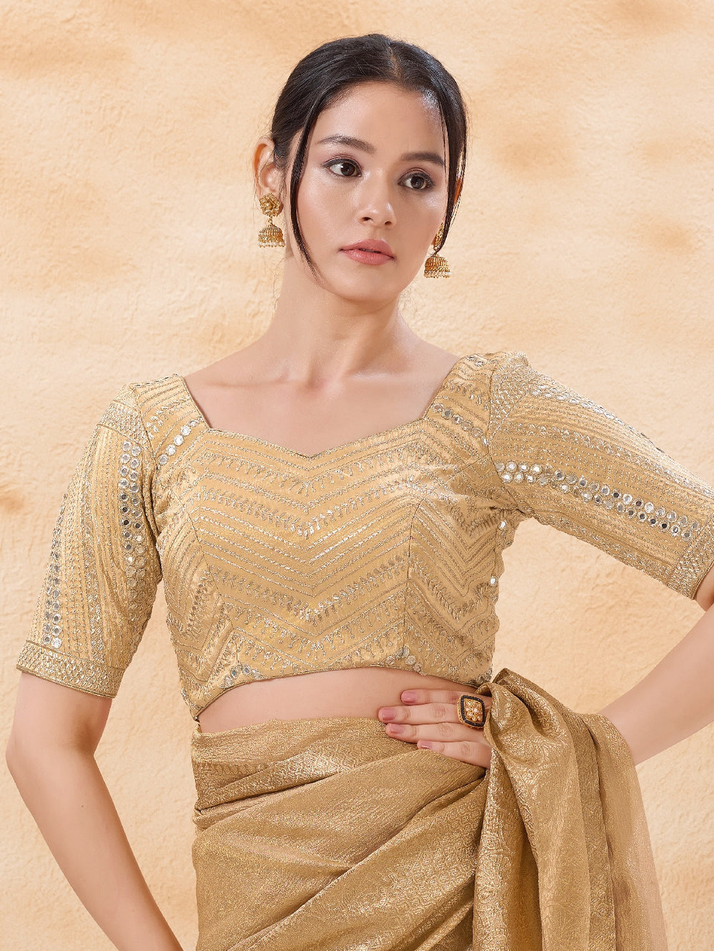 Gold Zari Abhla Blouse