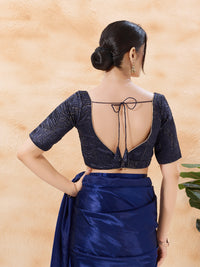 Crush Satin Yoke Festive Blouse