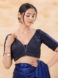 Crush Satin Yoke Festive Blouse