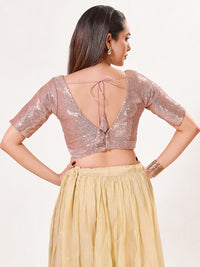 Sequence Deep V Neck Elbow Sleeves Blouse