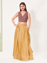 Embroidered V Neck Placement Blouse