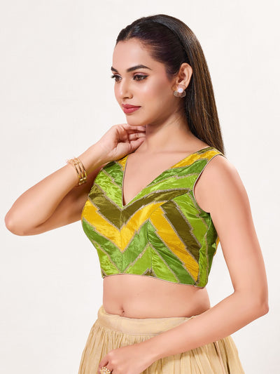 Multi Embroidered Zig Zag Blouse