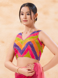 Multi Embroidered Zig Zag Blouse