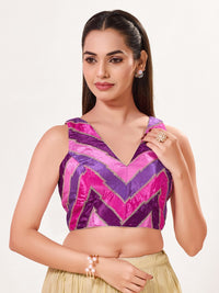Multi Embroidered Zig Zag Blouse