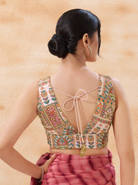 Cordwork Embroidered Sleeveless Blouse