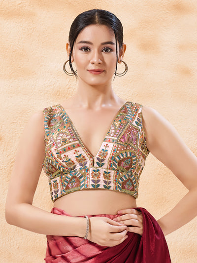 Cordwork Embroidered Sleeveless Blouse