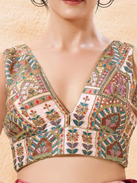 Cordwork Embroidered Sleeveless Blouse