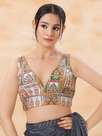 Cordwork Embroidered Sleeveless Blouse