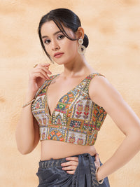 Cordwork Embroidered Sleeveless Blouse