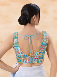 Cordwork Embroidered Sleeveless Blouse