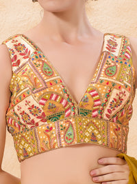 Cordwork Embroidered Sleeveless Blouse
