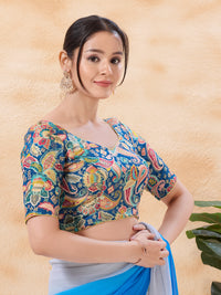 Paisley Paan Neck Festive Blouse
