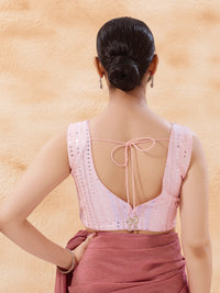 Pastel Embroidered V Neck Blouse