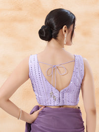 Pastel Embroidered V Neck Blouse