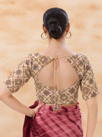Chikoo Heavy Embroidered Elbow Sleeves Blouse