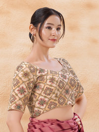 Chikoo Heavy Embroidered Elbow Sleeves Blouse