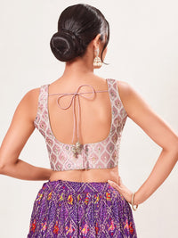 Vamas Threadwork Motif Embroidery Round Neck Sleeveless Blouse