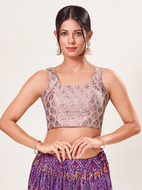Vamas Threadwork Motif Embroidery Round Neck Sleeveless Blouse