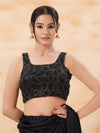 Black Zari Thread Round Neck Blouse