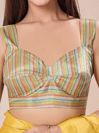 Vamas Tissue Stripes Armhole Cut Sleeveless Blouse
