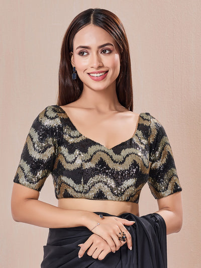 Sequence Waves Embroidery Partywear Blouse