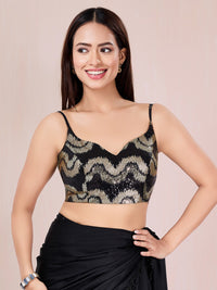 Sequence Waves Embroidery Sleeveless Partywear Blouse