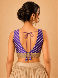 Laherya Printed Plunging V Neckline Sleeveless Blouse