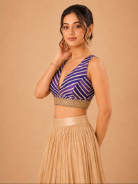 Laherya Printed Plunging V Neckline Sleeveless Blouse