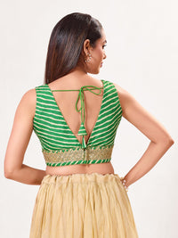 Laherya Printed Plunging V Neckline Sleeveless Blouse