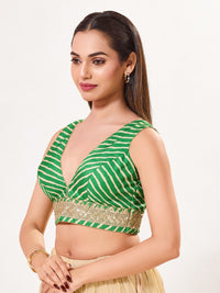 Laherya Printed Plunging V Neckline Sleeveless Blouse