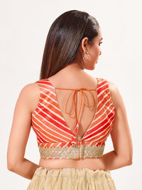 Laherya Printed Plunging V Neckline Sleeveless Blouse