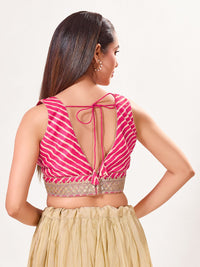 Laherya Printed Plunging V Neckline Sleeveless Blouse